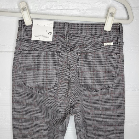 Kancan Women's Junior's Size 5 Jeans Gray Plaid Button Fly - Picture 4 of 8